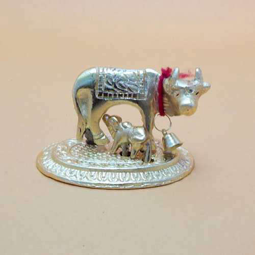 Small White Metal Cow - USA Delivery Only